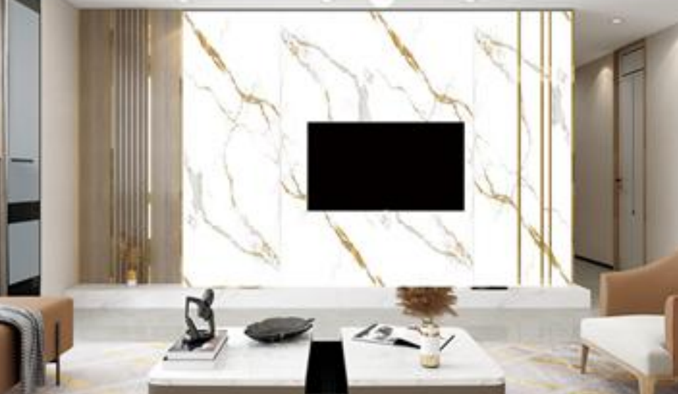 Marble-look wall panels with continuous veins5
