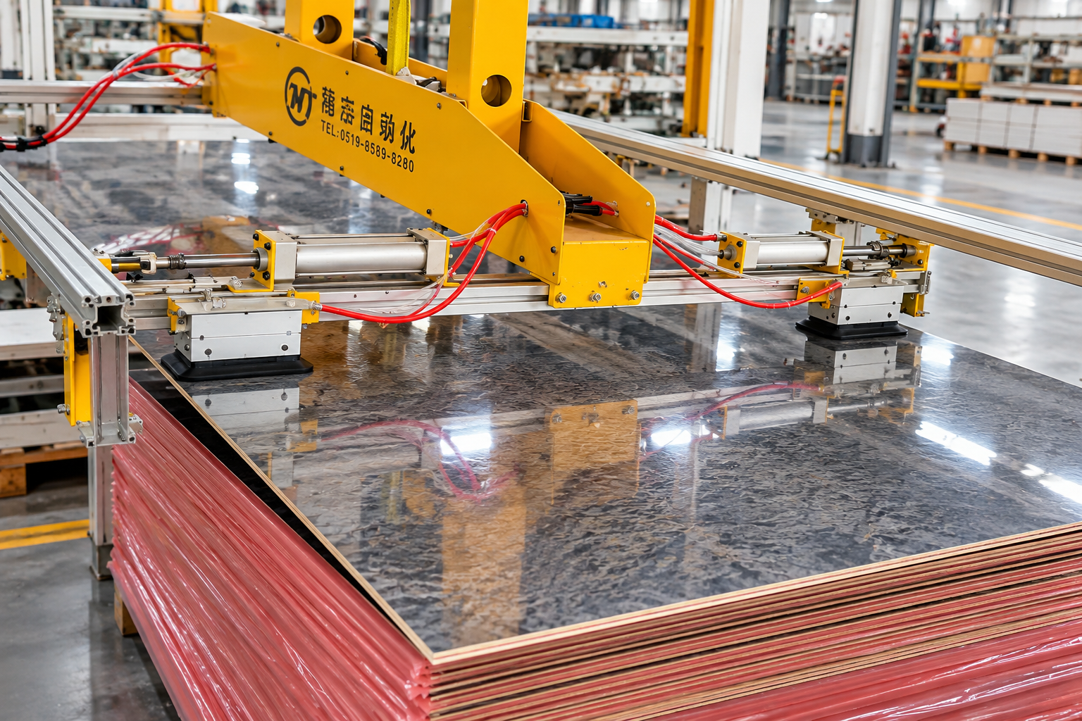 Decorative surface finishing at Xuran factory