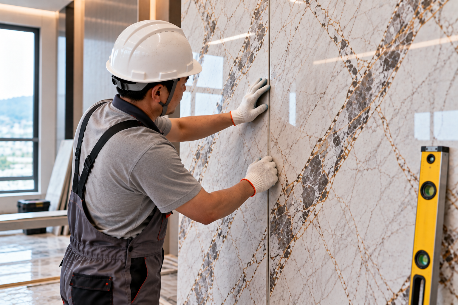 Aligning adjoining decorative wall panels