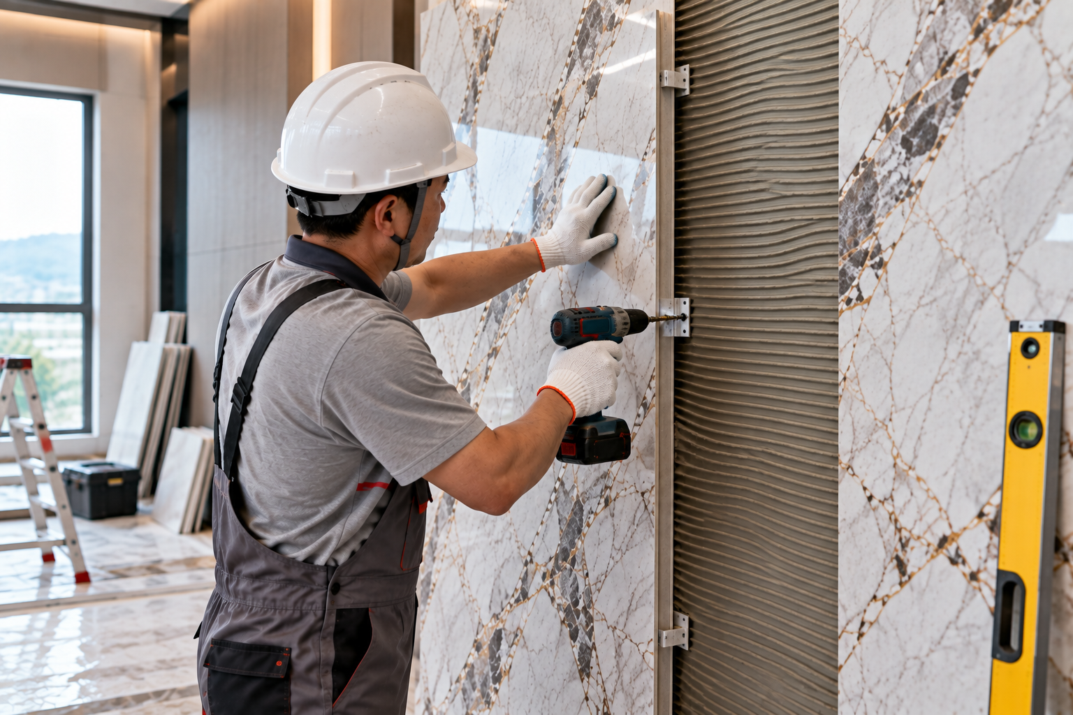 Fixing a decorative wall panel to a prepared wall